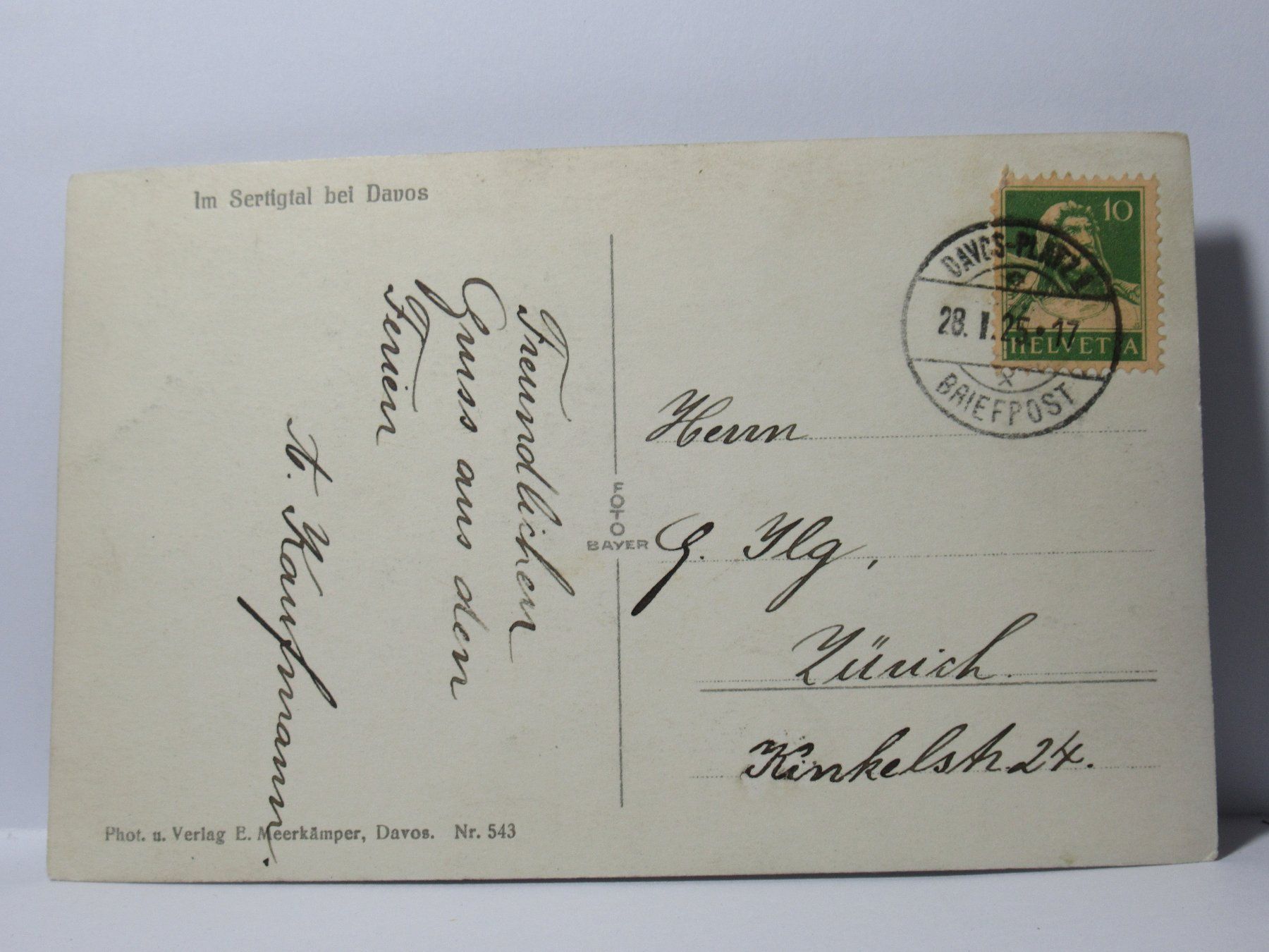 Cartes postales: Im Sertigtal bei Davos 1925 – D'occasion à Grenchen par Bluemchen1900 1