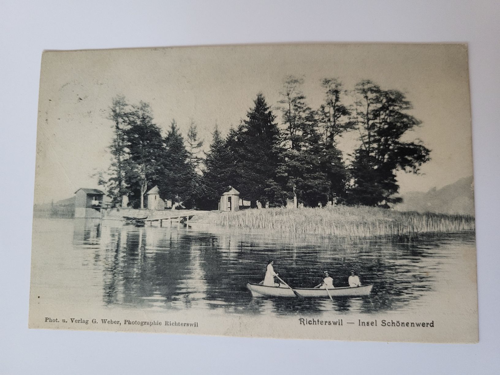 Cartoline postali: Postkarte Richterswil Insel Schonenwerd 1909 RN – Usato da nunningen venduto da mic_88k2