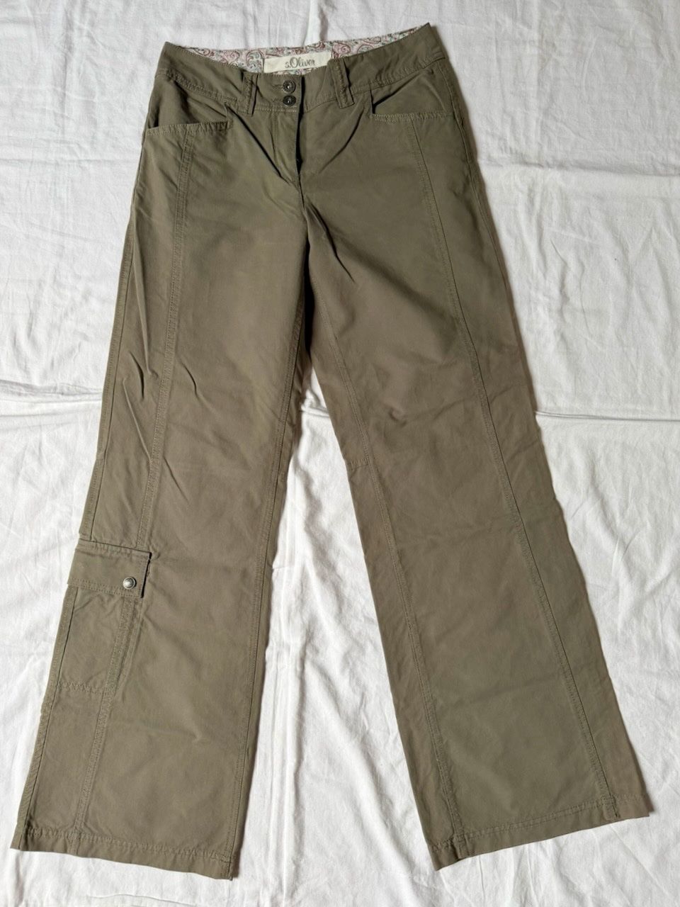 Pantaloni: s.Oliver, Damen-Cargohose, oliv, Gr. 36 – Nuovo (secondo la descrizione) da Basel venduto da Solaia28