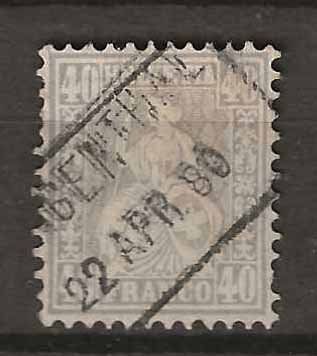 Alle Briefmarken: Ch042- Helvetia assise 42  obl. – Gebraucht aus Trélex von Phil_Albert