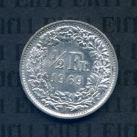 CHF___0.50 1969 stgl * nigelnagelneu! 50 Rappen