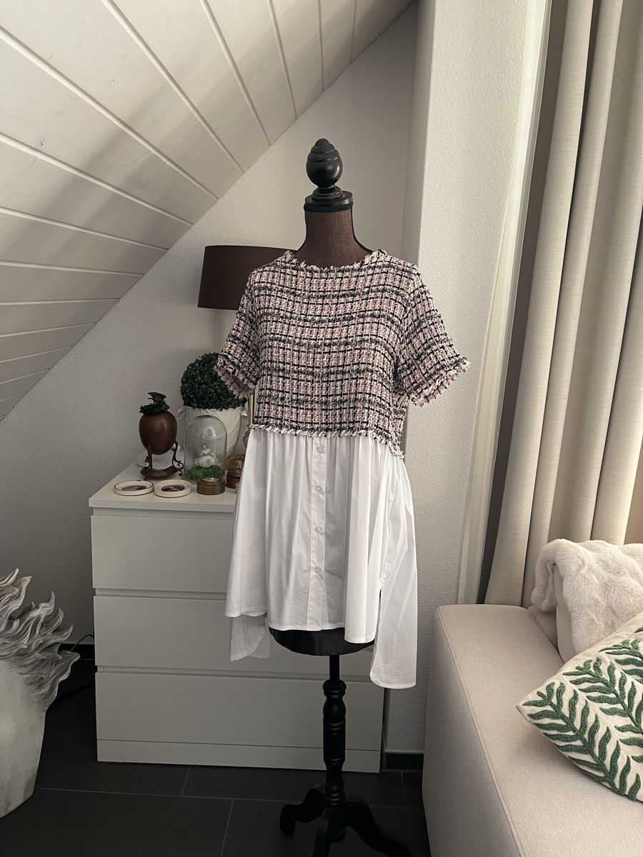 Blusen: Chic Bouclé-Hemdblusenkleid – Gebraucht aus Winkel von Glamour-Style 7
