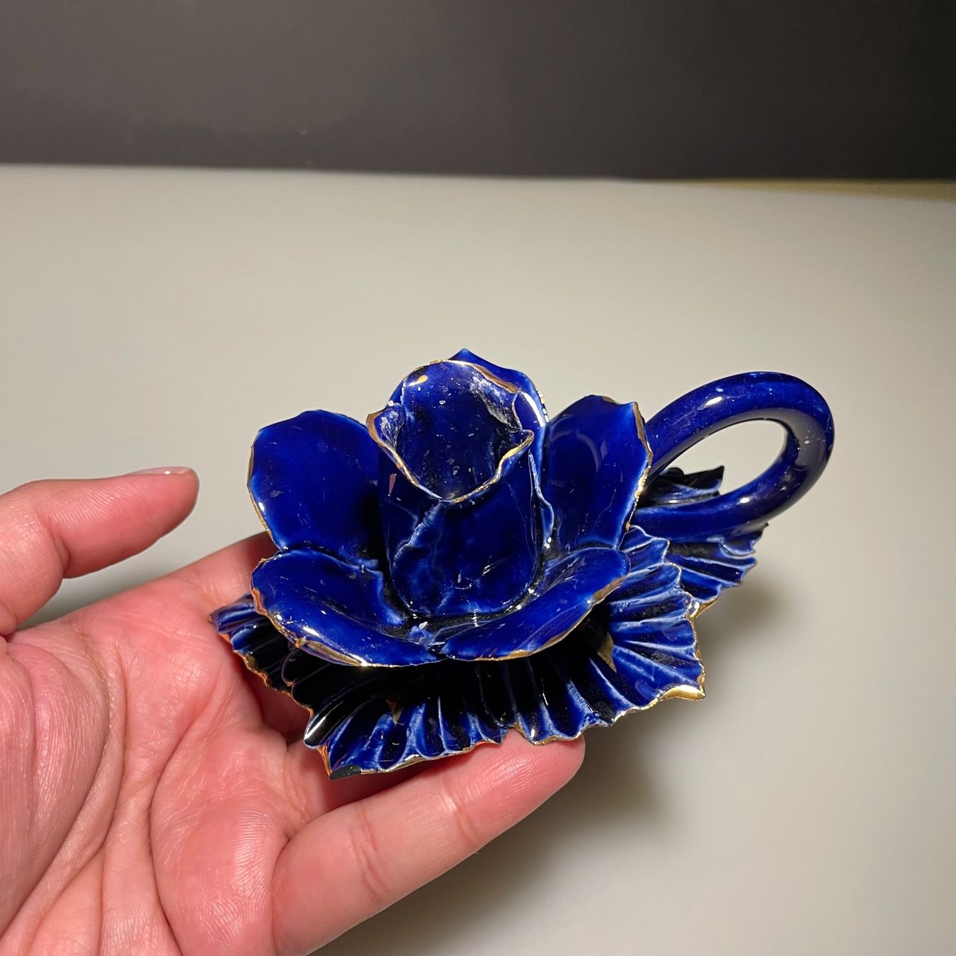 Portacandele: RAR: Kerzenhalter Antik Blume blau – Nuovo (secondo la descrizione) da Bellach venduto da Dreamer2501