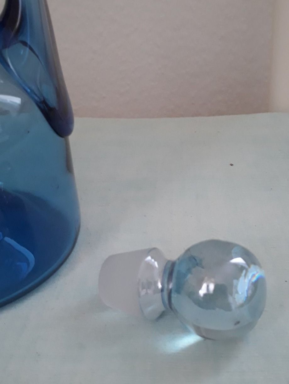 Caraffe: Blaue Glaskaraffe – Usato da Zürich venduto da wildflower26 3