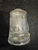 Antiker Bierkrug mit Zinndeckel, Glas, Sammlerstück!