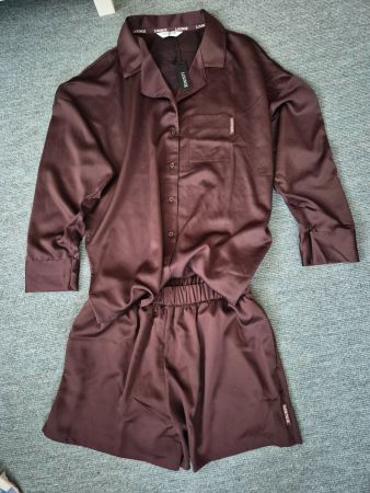 Pyjama-Set Lounge sleep  NEU weinrot, Grösse S