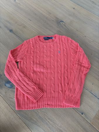 Polo Ralph Lauren Zopfstrick Pullover, Himbeer-Rot, neu!