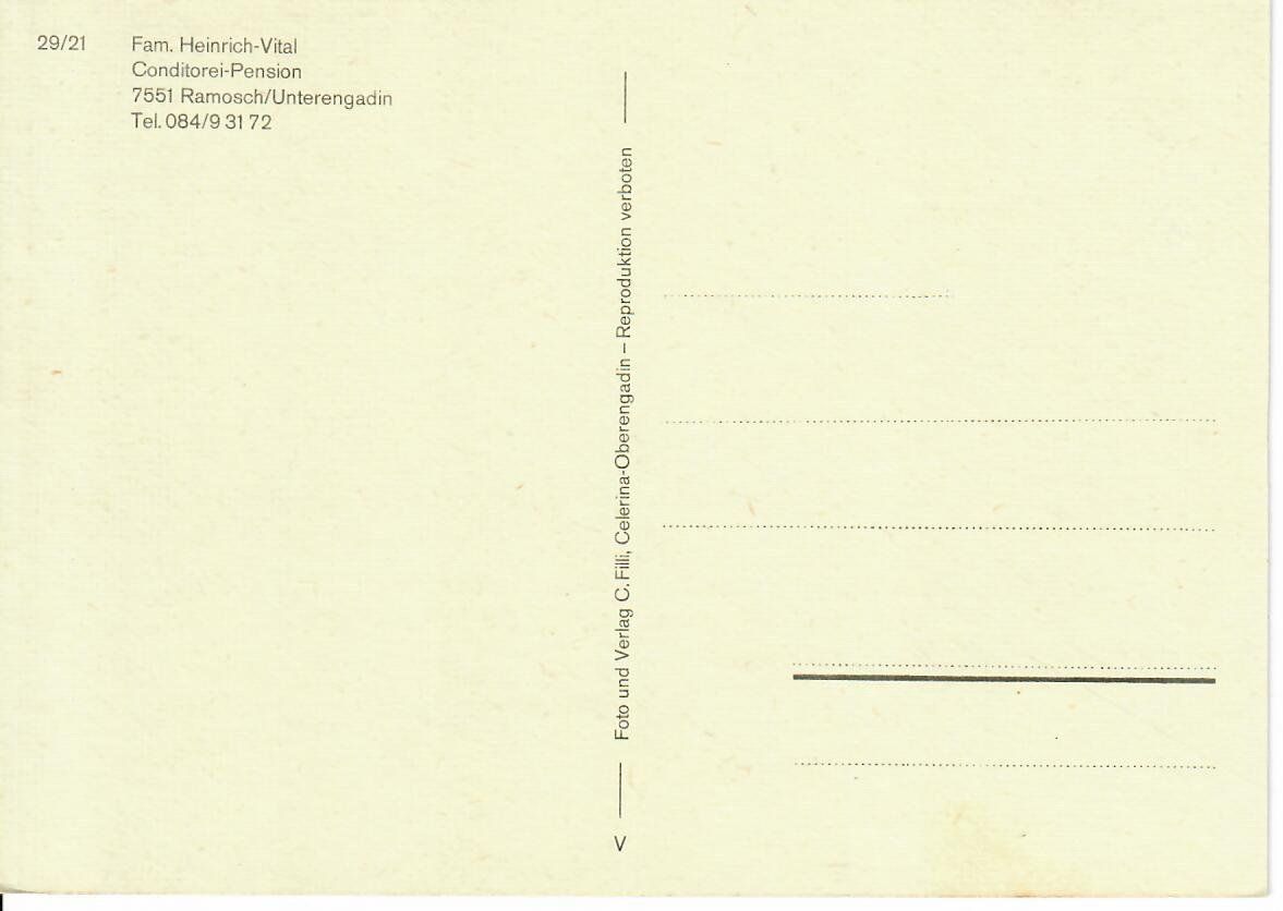 Cartoline postali: Ramosch - Unterengadin – Usato da Hochdorf venduto da Ziegel-16 1