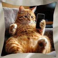 🐾📱 Kätzchen-Kissenbezug 45x45 cm – Realistisch & Süß 🛋️