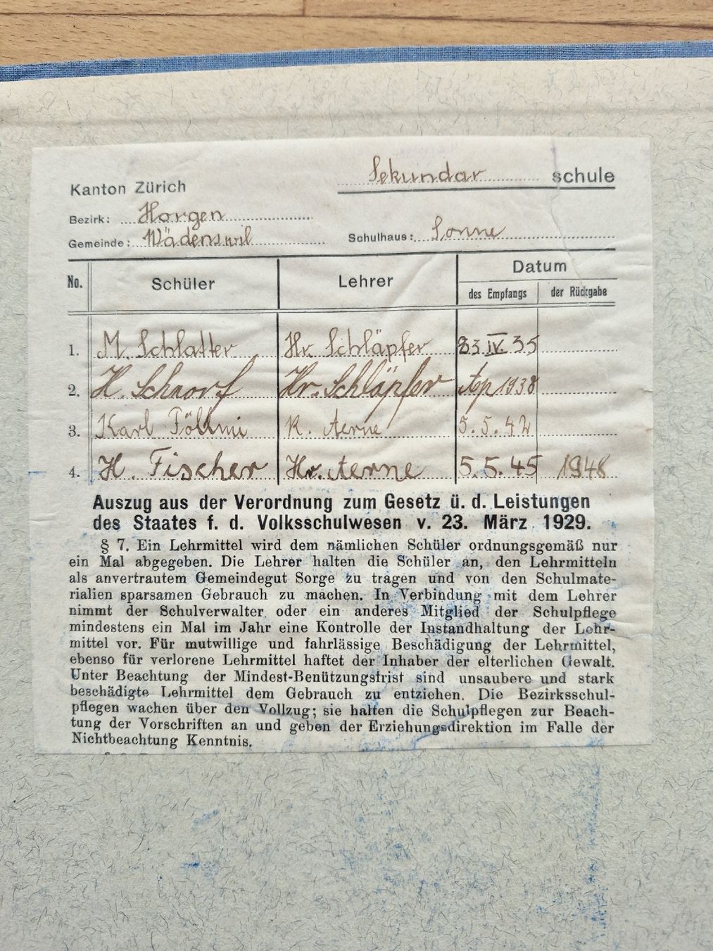 Bücher: Schulbuch, Schweizerischen Sekundarschule-Atlas 1934 – Gebraucht aus Wädenswil von Orso31 1