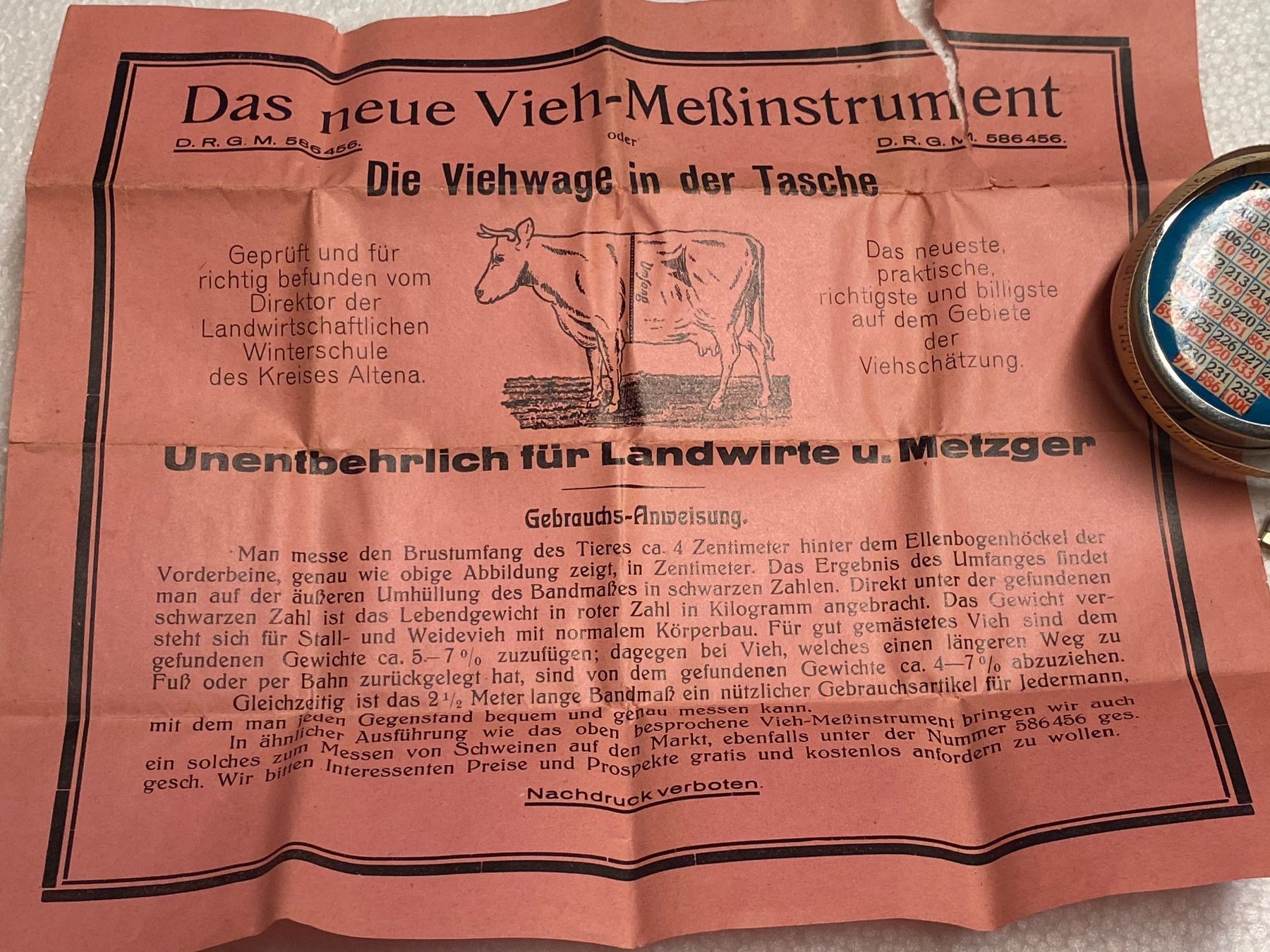 Messen: Vieh Messinstrument...! – Neu (gemäss Beschreibung) aus Wattwil von Hoelzig