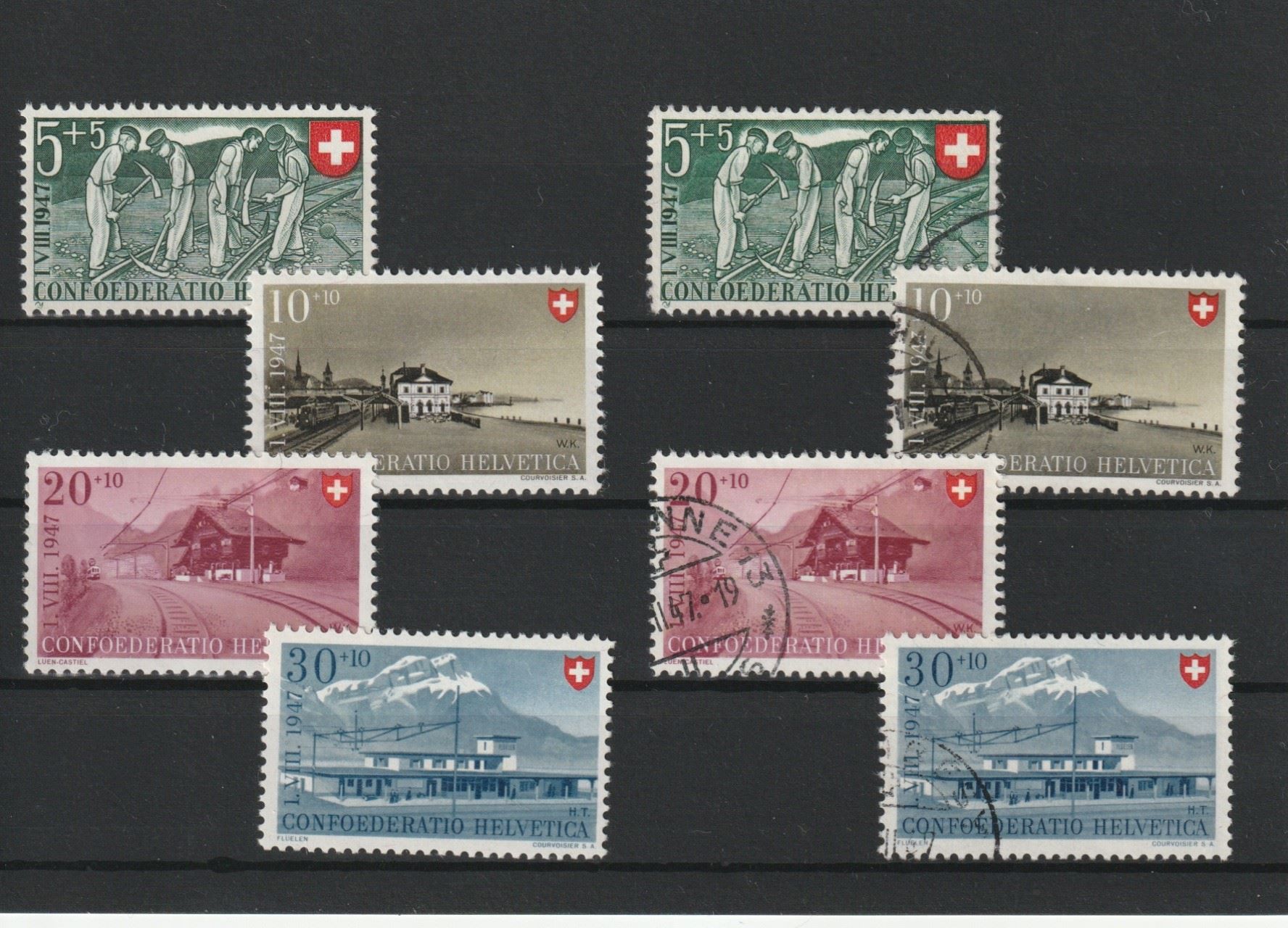 Tutti i francobolli: 1947 PP Serie postfrisch/gestempelt – Usato da Spiez venduto da Crazyduck