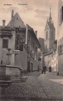 Alt-Basel, Petersgasse, belebt um 1930