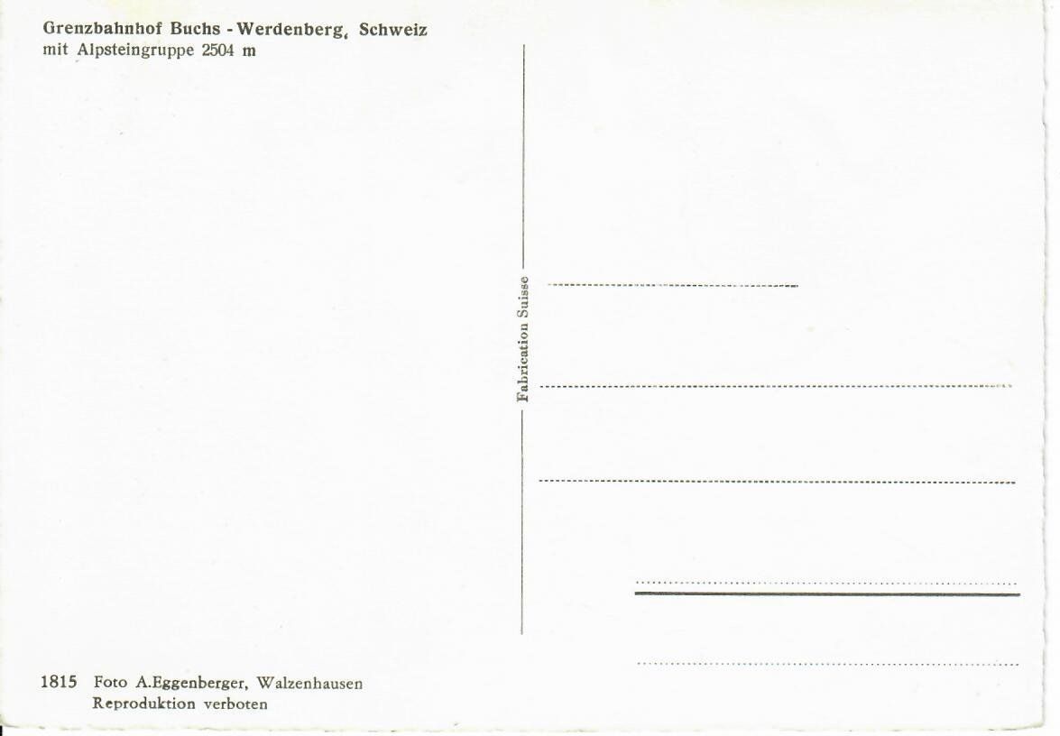 Cartoline postali: Grenzbahnhof Buchs - Werdenberg – Usato da Hochdorf venduto da Ziegel-16 1