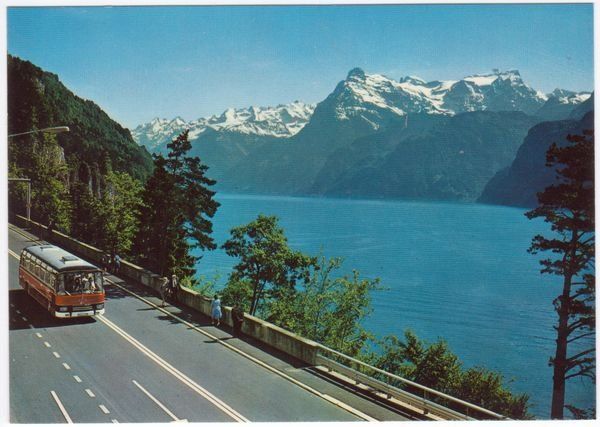 Cartoline postali: Axenstrasse, Reisecar um 1970-75 – Usato da Frauenfeld venduto da POML