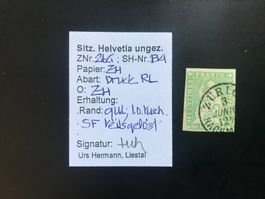 1857-1862 Strubel 26G mit Abart und Kleinattest