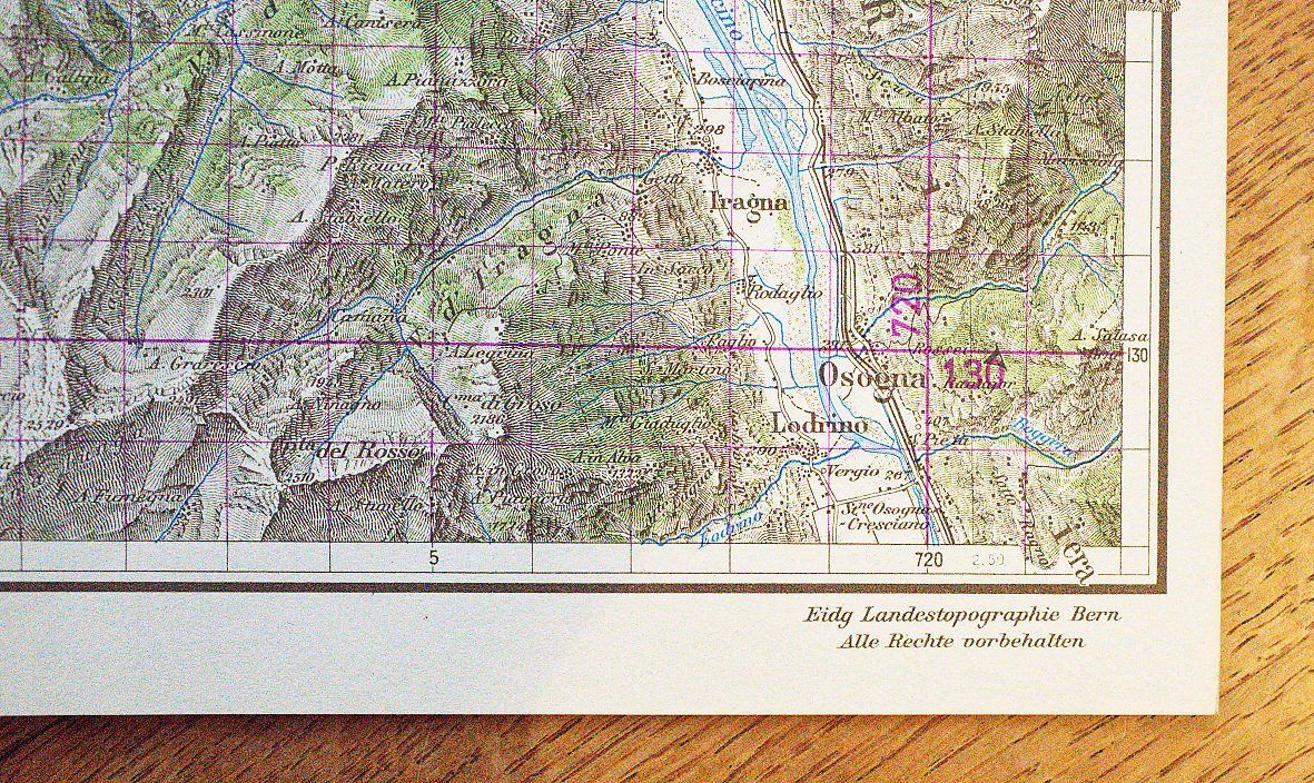 Cartine & Atlanti: Topographische Karte, Gotthard 1947 – Usato da Bern venduto da Maccalvin 6