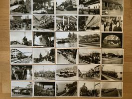 30 HISTORISCHE FOTOS SCHWEIZER EISENBAHN ALS ANSICHTSKARTE