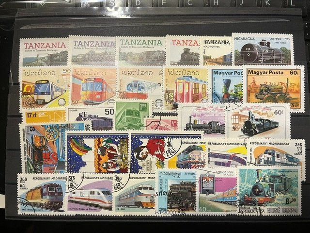 Tutti i francobolli: 30 timbres différents thématique train – Usato da Satigny venduto da buc_d7s5