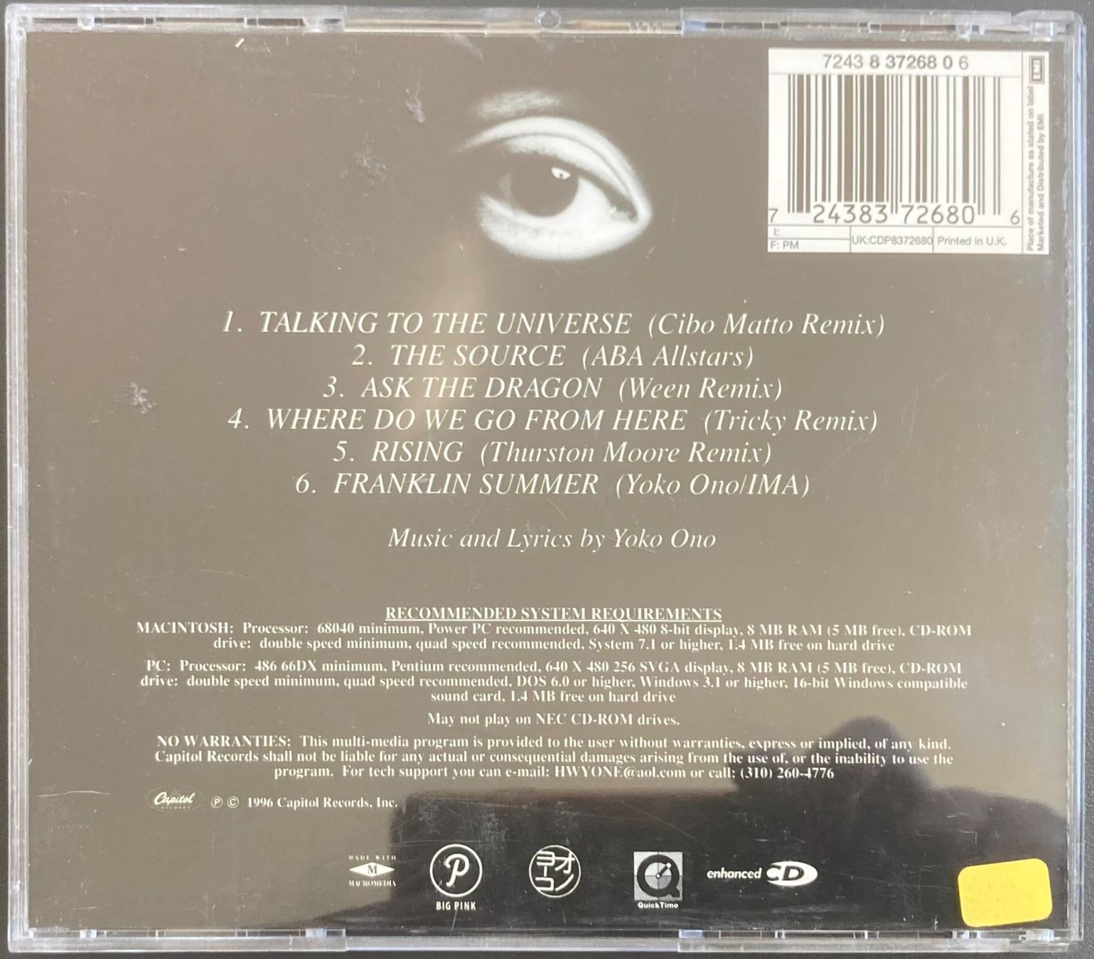 CD: YOKO ONO / IMA - RISING MIXES – Usato da Poliez-Pittet venduto da Newtown-Records 1