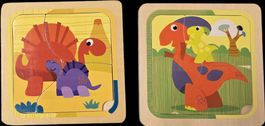 Holzpuzzle Dinosaurier 2er Set