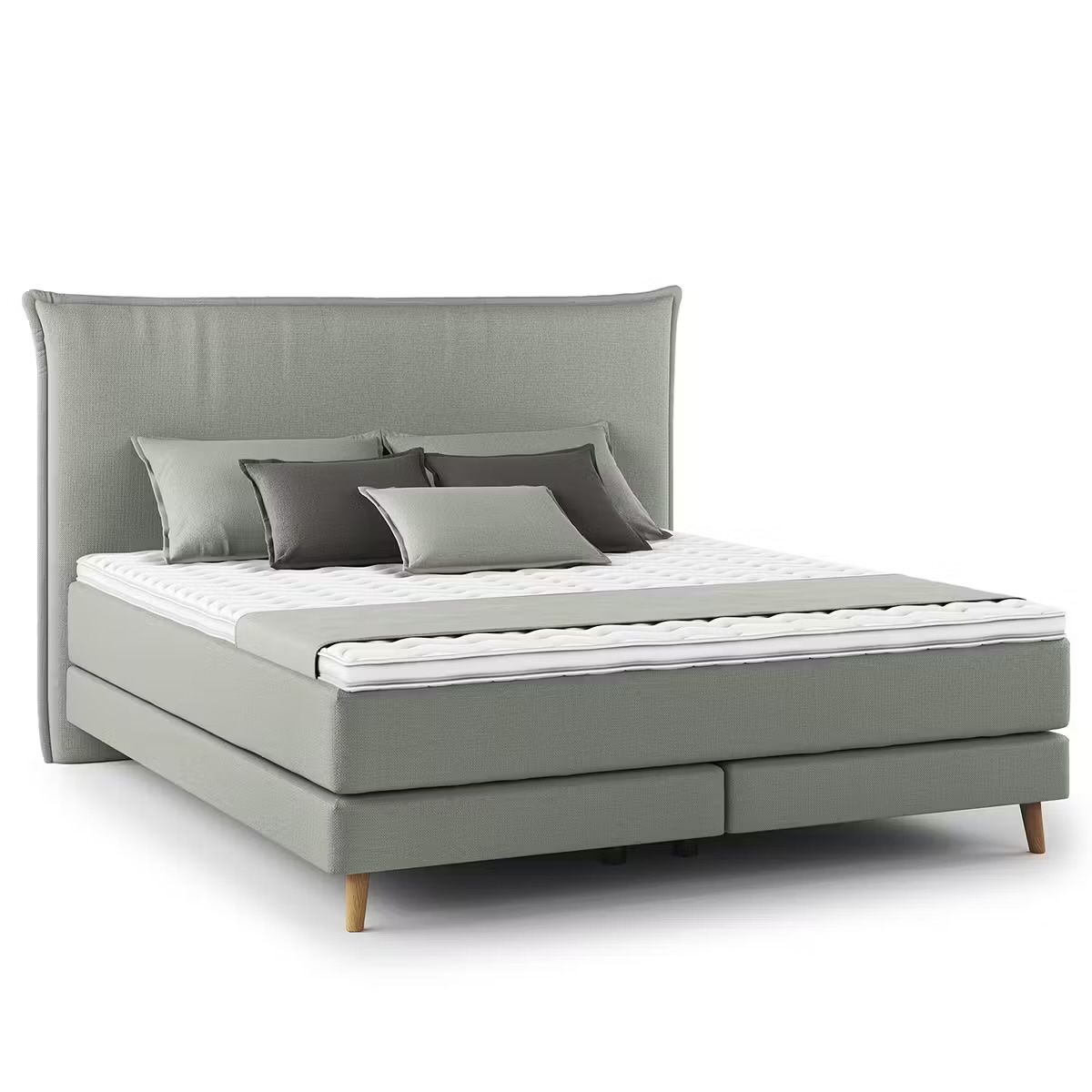 Letti: Boxspringbett 160x200 mit Topper grau mit Kopfteil – Nuovo (secondo la descrizione) da Thalwil venduto da woh_7zhr