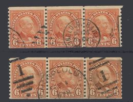 USA 6 Cent Rollenmarke 3er Streifen, 2 versch. HONOLULU