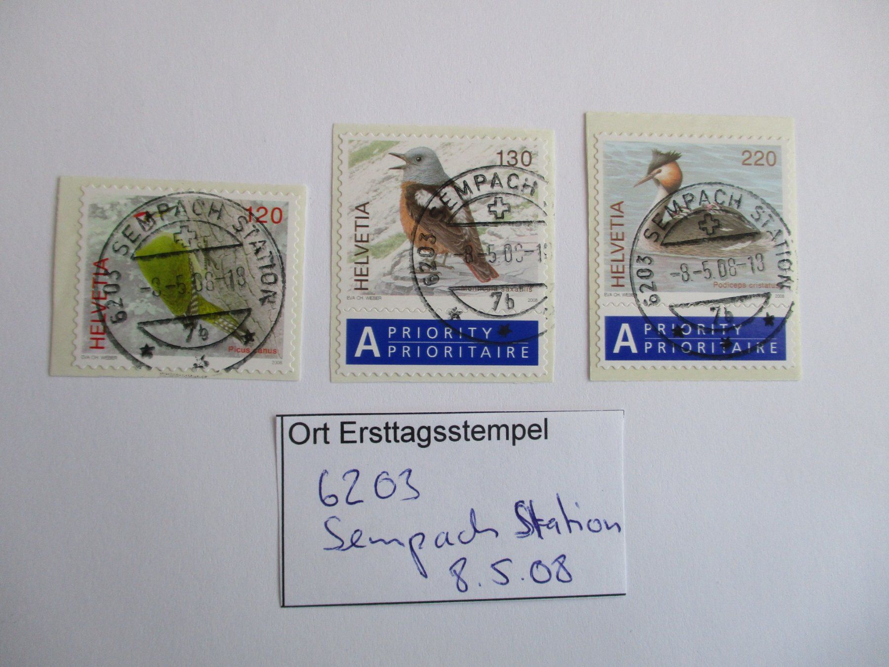 Tutti i francobolli: Voll Ort Ersttagsstempel 6203 Sempach Station – Usato da Langnau b. Reiden venduto da Aktuell88
