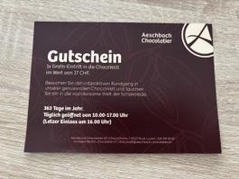 Gutschein für 1 Eintritt in die Aeschbach ChocoWelt