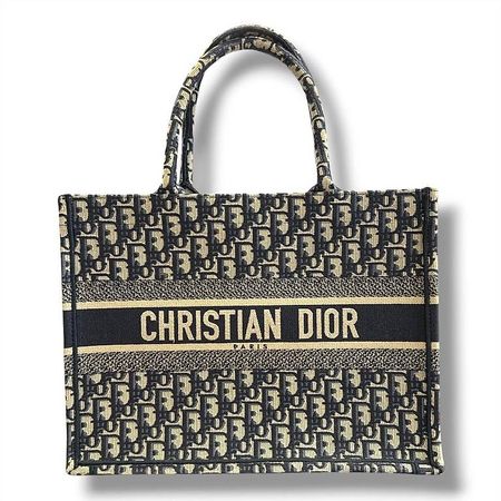 SAC A MAIN DIOR BOOK TOTE MOYEN TOILE COTON BLEU ECRU