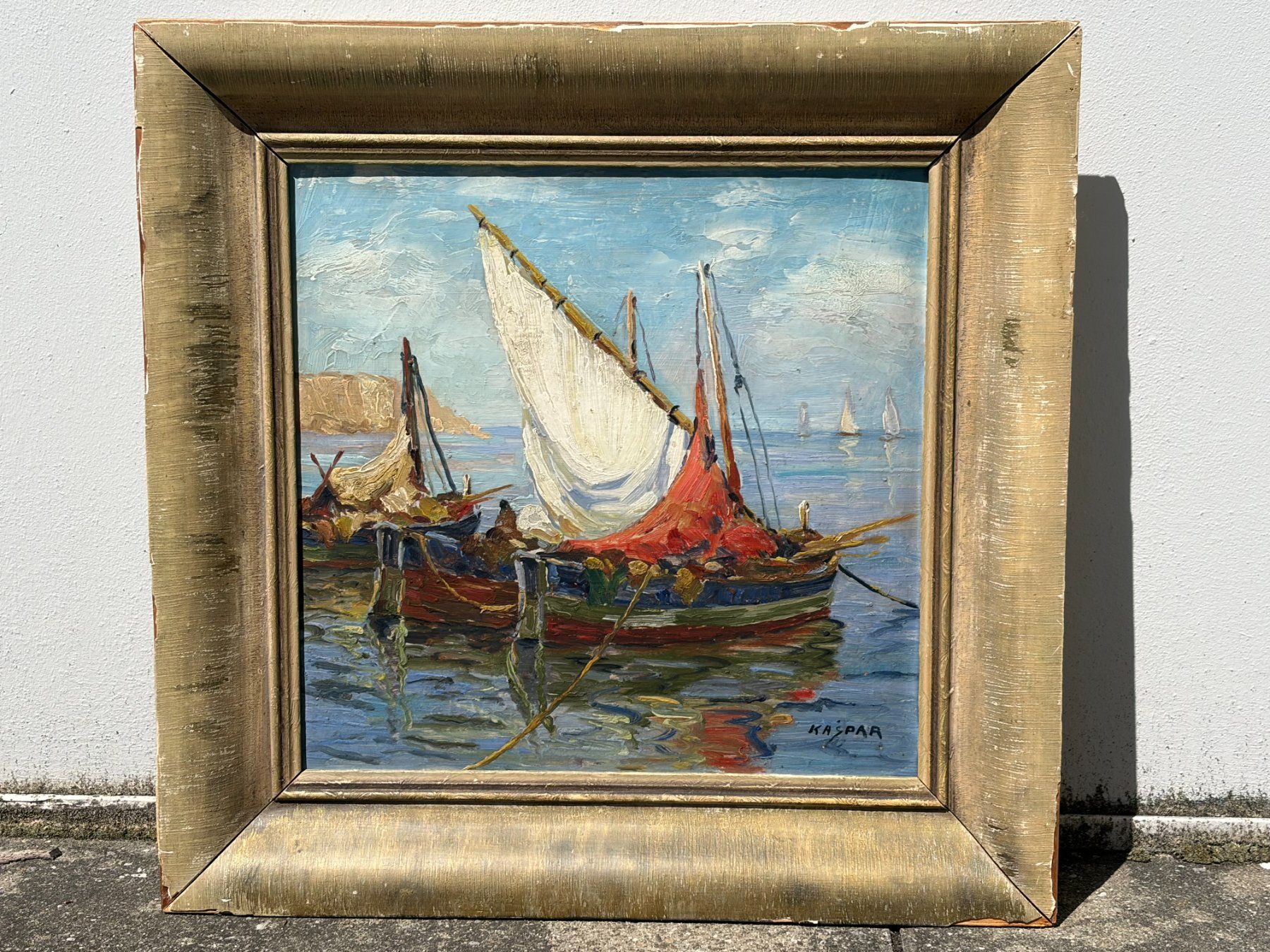 Tableaux: Ölgemälde Segelboote, signiert – D'occasion à Boll par NRie 8