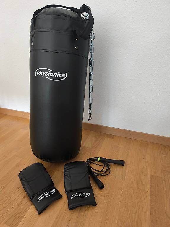 Sacchi da boxe: Physionics Boxsack-Set + Handschuhe & Springseil neuwertig – Usato da Greifensee venduto da ProNett 1