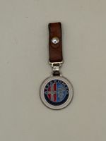 Porte-Clés Alfa Romeo Vintage Cuir Métal Émaillé 1970s
