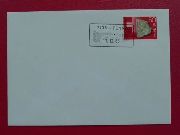 Alle Briefmarken: 1985: Aushilfsstempel von TENNA - sauberer BELEG – Gebraucht aus Sursee von Luzernerraute