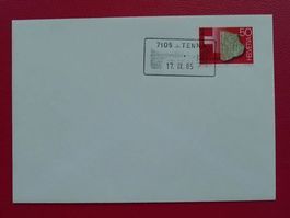1985: Aushilfsstempel von TENNA - sauberer BELEG