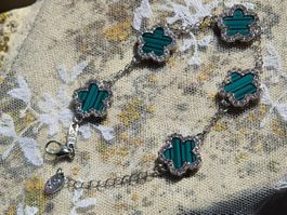 AISI Edelstahl Alambra Damen Armband CDD. Malachite 23 cm