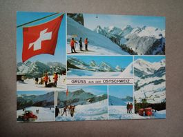 Ak Gruss aus der Ostschweiz Skigebiet mehrbildrig