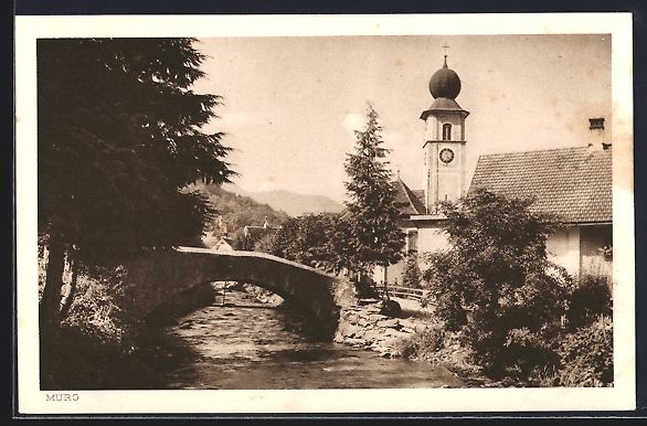 Ansichtskarten: Murg /St. Gallen, Uferpartie mit Kirche – Gebraucht aus Berlin von bartko-reher