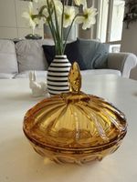 Bonbonniere aus Glas, vintage, goldfarben!