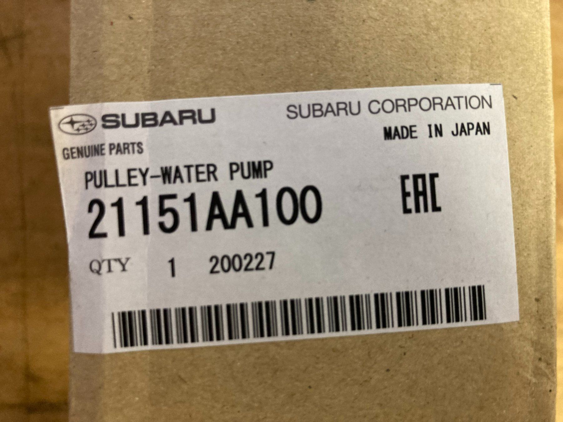 Subaru Tutti pezzi di ricambio auto: Subaru 1.6 2.0 21151-AA100 – Nuovo e nell'imballaggio originale da Altenrhein venduto da Tribun75