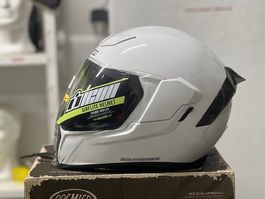Motorrad helm Icon Airflite weiss XS