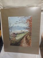Aquarell Landschaft H. Gubler 1928 58x48 cm gerahmt