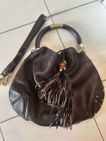 Damen Handtasche Gucci Leder braun guter Zustand