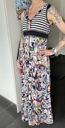 MARCCAIN Maxikleid Grösse N4 gestreift Paisley bunt