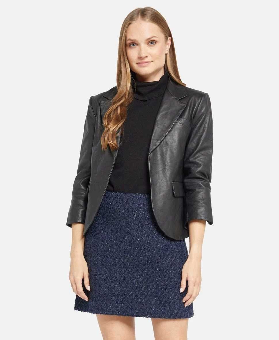 Giacche: Damen Lederblazer schwarz neu – Nuovo e nell'imballaggio originale da Boll venduto da frauweber