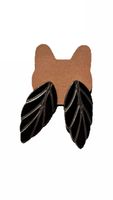 Leaf Earrings Black Metal Detail New Condition