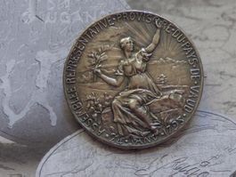 Médaille (Broche) 100 ans indépendance canton de Vaud 1897