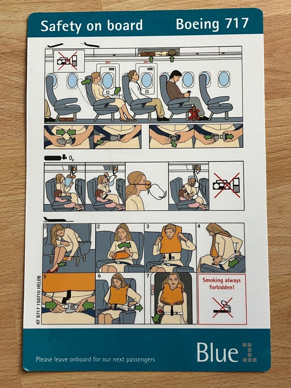 Documenti: Blue1 Boeing 717 Safety Card – Usato da Zürich venduto da Classic_Collection_Zurich 1