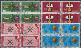 1954, 316-319 Viererblöcke mit Ersttags-Stempel: Kat: 130.-+