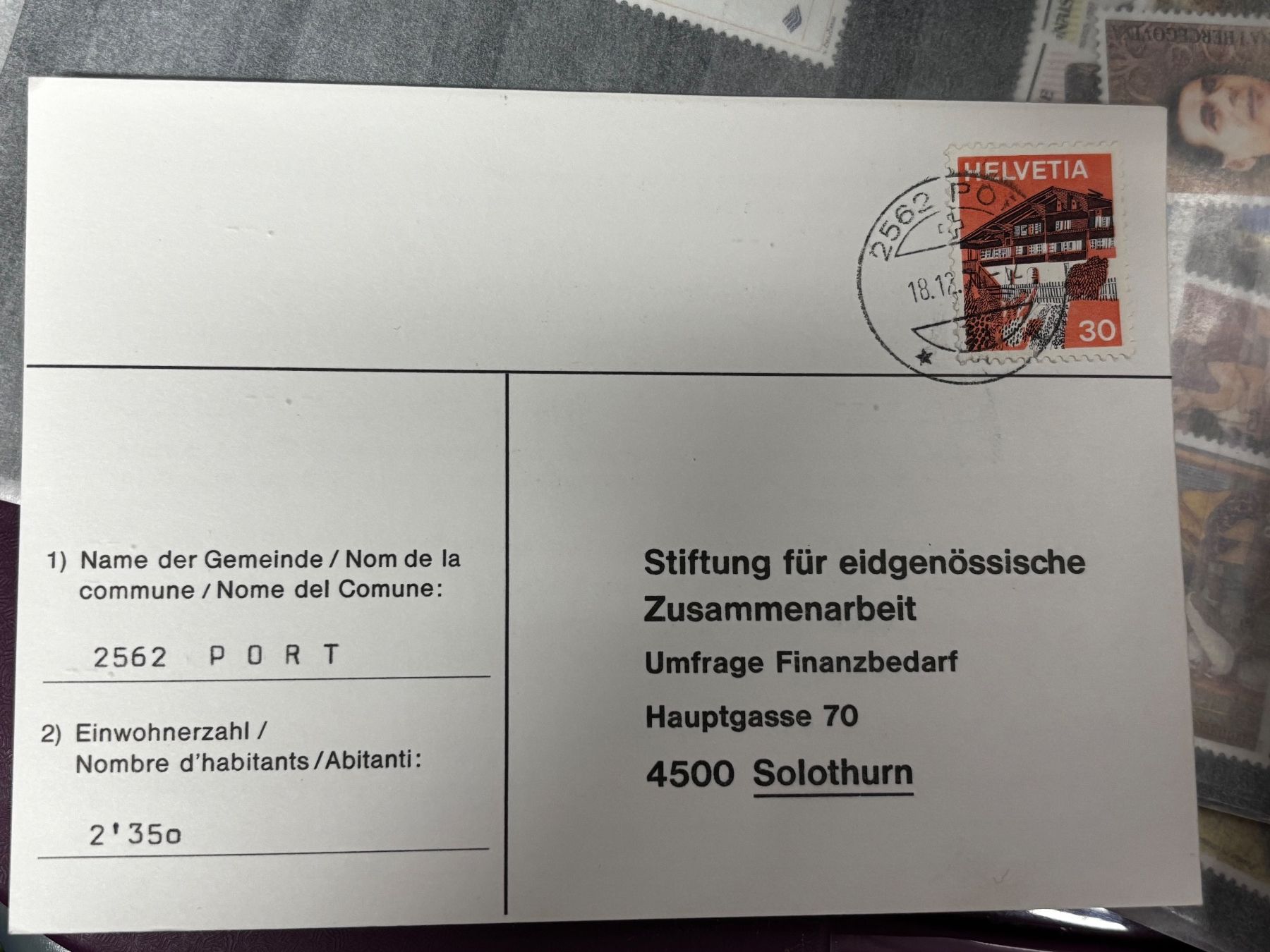 Documenti: Historische Postkarte Port, 1975 – Usato da Zürich venduto da engebrunau